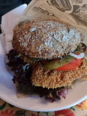 Schabowy Burger at Vege Bistro - Polish Vegan Food in Warsaw