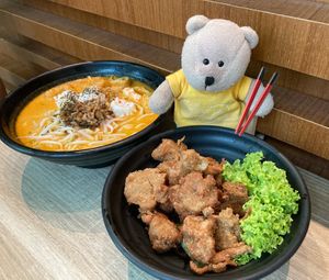 Laksa and soya nuggets  at Greendot 绿一点 - Westgate in West Singapore