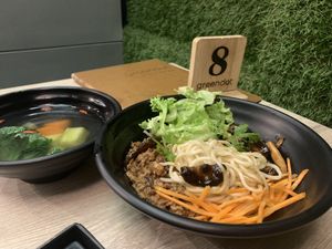 Vegan minced meat noodles $7.90 at Greendot 绿一点 - Westgate in West Singapore