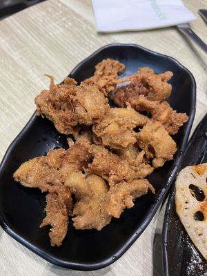 Crispy soy nuggets- typical store bought and fried  at Greendot 绿一点 - Westgate in West Singapore