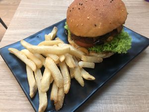 Fresh Mix Mushroom Soya Burger at Greendot 绿一点 - Westgate in West Singapore