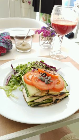 raw vegan lasagne at Pachamama in Lisbon