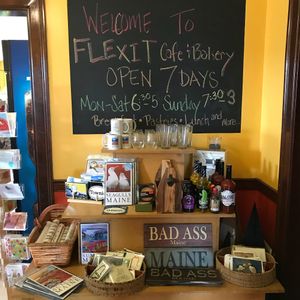 Welcome at Flexit Cafe and Bakery in Ellsworth