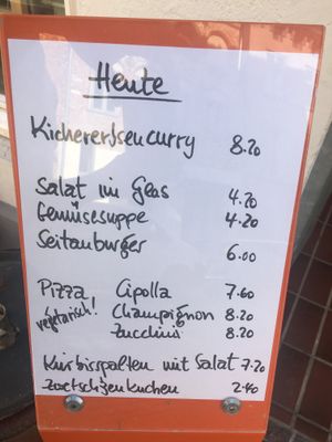 Menu from September 2018 at Veg at Table in Luebeck