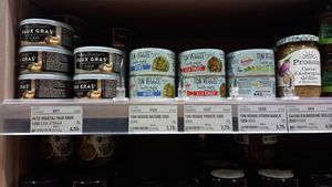 faux gras and tuna alternative at Biocoop Trinite in Toulouse