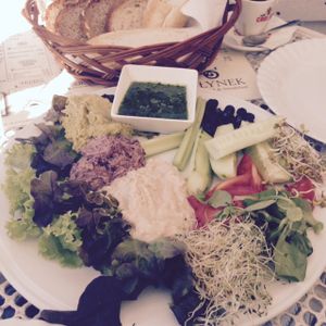 vegan breakfast  at Cafe Mlynek in Krakow