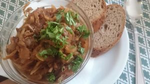 Vegan bigos at Cafe Mlynek in Krakow