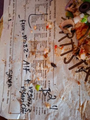 Vegan sausage never received now got charged for it at Pizza Artista in Lafayette
