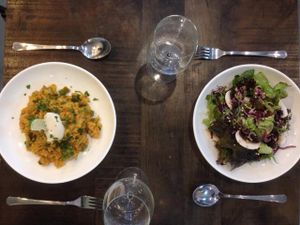 Great vegan cake, homemade, organic and CHEAP. at Botanique in Madrid