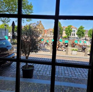 Uitzicht op het terras at Rebel Rebel in Dordrecht