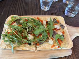 Flammkuchen met champignons   at Rebel Rebel in Dordrecht