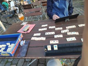 Playing a game of rummikub at Rebel Rebel in Dordrecht