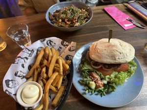 True colors salad, rebel burger  at Rebel Rebel in Dordrecht