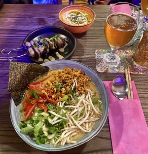 Udon miso soep & paddenstoelenspies & wortel-gembersoep😋  at Rebel Rebel in Dordrecht