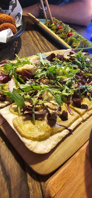 Flammkuchen bieten (€12,50) at Rebel Rebel in Dordrecht