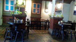 餐桌摆设和设计符合“台湾老街”的味道 at 8 Morality Vegetarian Restaurant in Penang