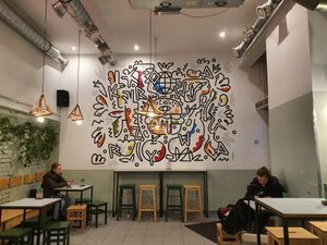 colorful design 🌱🐮♥️ at Krowarzywa - Marszalkowska in Warsaw