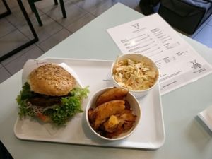 Vegan burger menu  at Krowarzywa - Marszalkowska in Warsaw