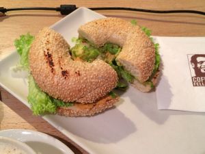Avocado bagel at Coffee Fellows in Hamburg