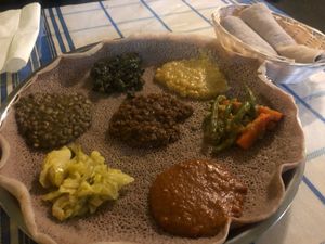 Veggie combo at Gojo Ethiopian in Phoenix
