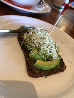 The 1 piece of humble avocado toast... a joke in our opinion 👎🏽 at La Grande Orange in Phoenix
