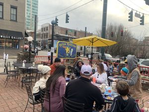 Outside  at Mellow Mushroom in Asheville