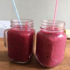 tasty red smoothie!  at Anat in Groningen