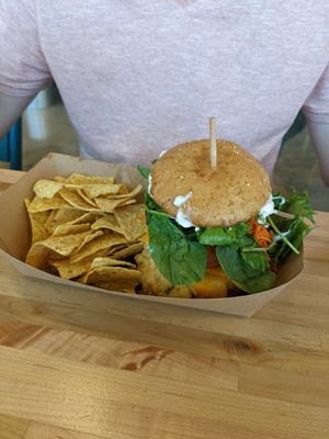 Missing egg and bacun burger at Plant Theory in Miami