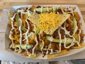 Plentiful tasty nachos satisfying to the last bite!  at Plant Theory in Miami