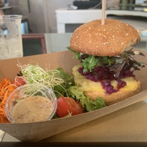 Twisted Reuben Burger at Plant Theory in Miami