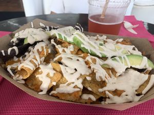 Delicious Nachos with Kambucha Tea at Plant Theory in Miami