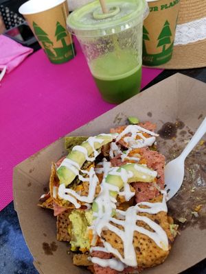 Tofu scrambled nachos if u request it. at Plant Theory in Miami