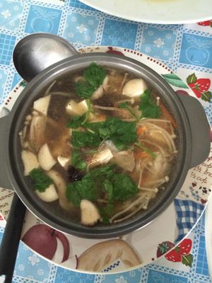 Mushroom soup at Qun Gengyuan in Chiang Mai