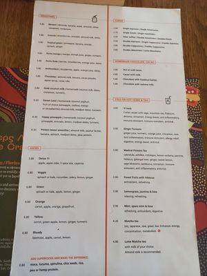 Menu at Yi in Athens