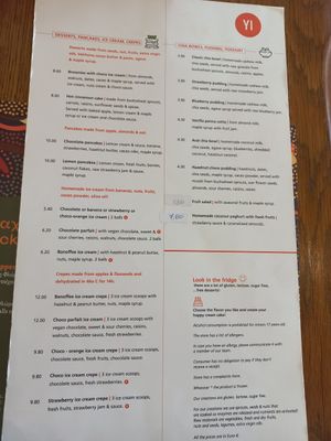 Menu at Yi in Athens