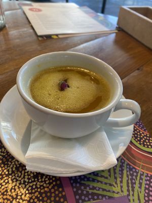Ginger turmeric tea  at Yi in Athens