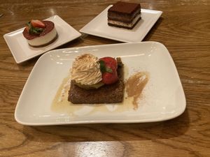 Desserts: tiramisu, cinnamon cake, cheesecake   at Yi in Athens