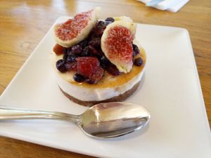 Fig cake at Yi in Athens