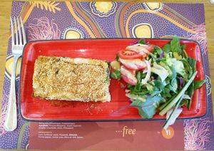 Vegan "veggie lasagna" at Yi in Athens