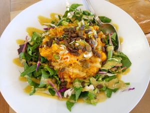 Potato salad at Yi in Athens