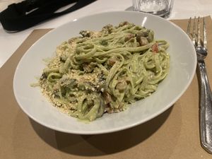 Pasta pesto  at Yi in Athens