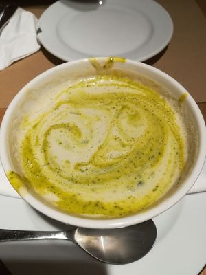 Cream soup at Yi in Athens