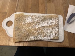 Vegan crepe with buttercinnamon sugar  at Eldur og Is - Fire and Ice in Reykjavik