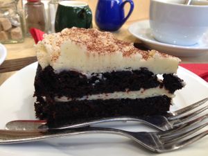 vegan courgette & chocolate cake  at Bicis y Mas in York