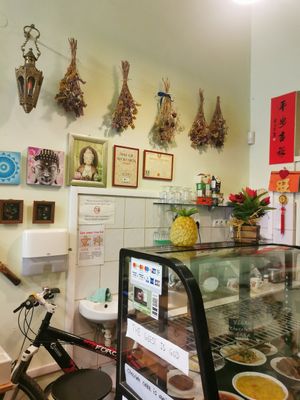 Inside the restaurant at Mennyorszag Szive in Budapest