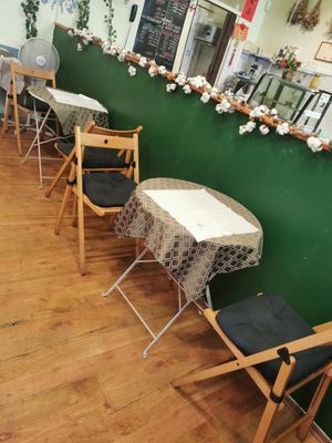 Inside the restaurant at Mennyorszag Szive in Budapest