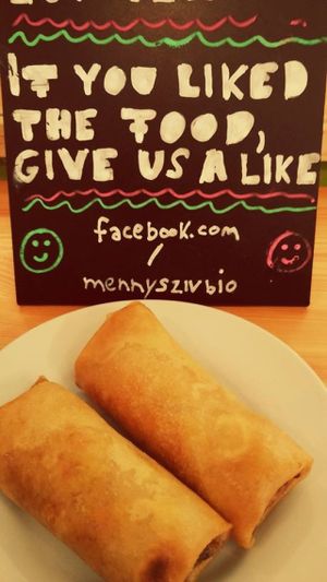 Vegan spring roll at Mennyorszag Szive in Budapest