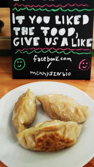 Vegan dumpling at Mennyorszag Szive in Budapest