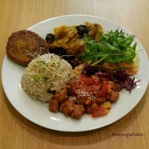 Vegan menu at Mennyorszag Szive in Budapest