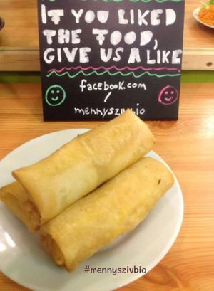 Vegan spring rolls  at Mennyorszag Szive in Budapest